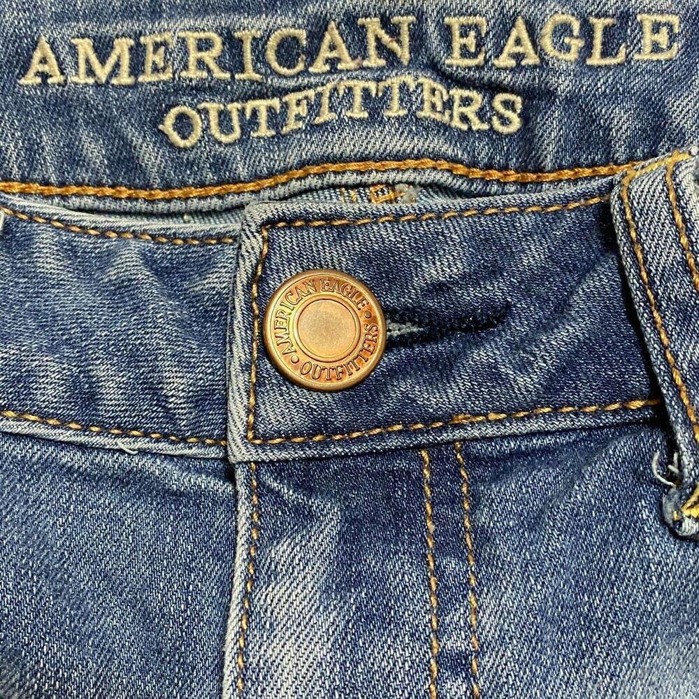 American Eagle relaxed fit tapered leg high rise Women's size 4 blue jegging - Picture 2 of 5